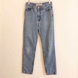 GUESS? Women's Denim Straight Leg High Rise Jeans in Light Blue Wash Size 28